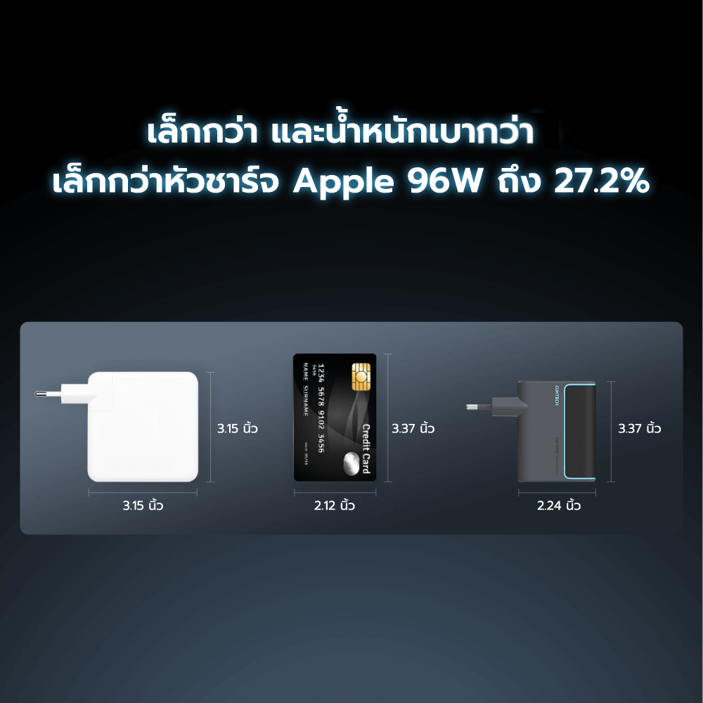 หัวชาร์จเร็ว CUKTECH AD1003T 100W สีเทา GAN3 รองรับชาร์จไว_8
